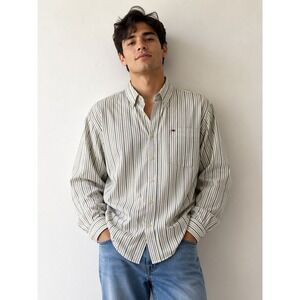 Vintage 90s Bugle Boy Classics Mens Long Sleeve Button-Up Shirt Streetwear Retro